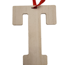 Wooden Letter Distressed Ornament Decor White Initial Monogram gift T - £6.99 GBP