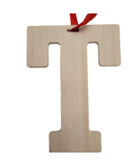 Wooden Letter Distressed Ornament Decor White Initial Monogram gift T - £7.11 GBP