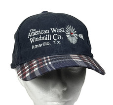 Vintage Strap Back Plaid Bill The American West Windmill Co Hat Cap  Texas NEW - £11.05 GBP