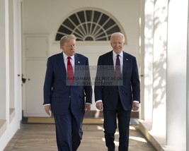 President Donald Trump Walking With President Joe Biden 2024 8X10 Photo - $11.32