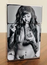 MG4 Smoking Ad Themed Metallic Silver Flip Top 100&#39;S Cigarette Case - £10.83 GBP