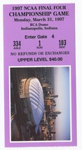 1997 NCAA Final Four Championship Game Ticket Stub Arizona Kentucky UNC MINN - £264.35 GBP
