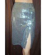 Dolce &amp; Gabbana Blue Sequined Chiffon Wrap Skirt 42IT 8/10 NEW - $510.00