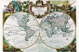Mappe Monde Nouvelle by George Louis Le Rouge - Art Print - £17.37 GBP+