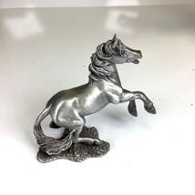 Vintage 1980 Hudson Fine Pewter USA Miniature Horse Stallion Figurine 4.... - $25.38 CAD