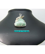 Wp103 .925 argentium sterling silver NC. aventurine wire wrap pendant - $100.04 CAD
