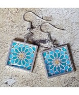 Unique AGUAMARINA TILE EARRINGS traditional TURQUOISE spain SPANISH port... - €8,68 EUR
