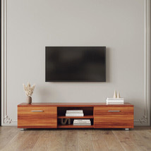 Walnut TV Stand for 70 Inch TV Stands, Media Console Entertainment Center - $189.83
