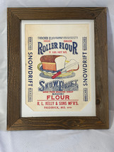 Vtg Snowdrift Roller Flour R.L. Kelly &amp; Sons Original Crate Label Wall H... - $29.95