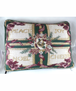 Christmas 15&quot; x 12&quot; PEACE, JOY, NOEL &amp; CHEER Holiday Tapestry accent pillow - $18.86 CAD