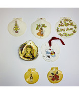 Vintage Shell Christmas Ornaments Handmade Set Of 7 Clam Shell Sand Doll... - £39.11 GBP