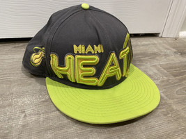 Miami Heat New Era Hardwood Classics Gray Neon Green Yellow 9Fifty Hat NBA HWC - £7.12 GBP