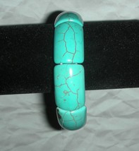 Genuine Green Turquoise Howlite Stone Gem Bracelet - $9.99