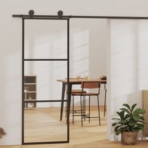 vidaXL Black Sliding Glass Door, 29.9"x80.7", ESG, Smooth Operation, Thermal - €234,15 EUR