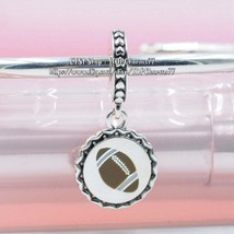 925 Sterling Silver Touchdown Dangle Charm with Mixed Enamel Pendant Charm - £13.98 GBP