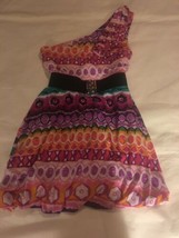 Girls Size 10-12 Chillipop Multi-Colored One Shoulder Bubble Hem Summer Dress - $22.00