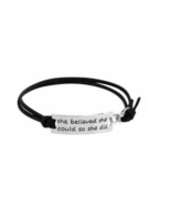 Inspirational Bracelet ~ &quot;she believed she could so...&quot; Adjustable ~ Bla... - £11.27 GBP