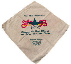 Michael Bolton Sea World Concert RARE Vintage Handkerchief Scaf Collectible 1992 - £29.77 GBP