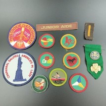 Girl Scout Pin And Patch Lot 12 Patches And 2 Pins Vintage  - $18.70