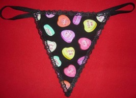 New Womens CANDY HEARTS Valentines Day Gstring Thong Lingerie Panty Underwear - £16.25 GBP