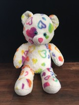 Build A Bear Rainbow Hearts Teddy 16&quot; Colorful Plush Stuffed Doll Toy Bab - £16.17 GBP