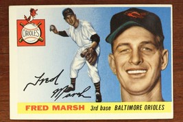 Vintage Baseball Card Topps 1955 Fred Marsh 3rd Base Baltimore Orioles #13 - £7.59 GBP