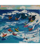 Lisa Levina Hand Signed Original Acrylic on Canvas 8 x 8 - $222.75