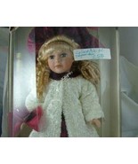 Mint Collector's Choice, Beautiful Blonde Doll in Burgundy w/White Chenille Coat
