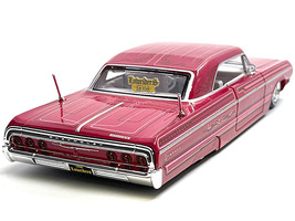 1964 Chevrolet Impala SS Lowrider 1/26 Diecast Model Car Pink w Graphics & White - $40.17
