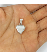 White Mother Pearl Triangle Pendant 925 Sterling Silver, Handmade Women ... - £33.02 GBP