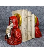Day of The Dead Gothic Red Santa Muerte With Gold Halo Rosary Cross Book... - $729.17 MXN