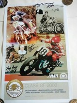 2008 MOTOCYCLE HALL MUSEUM INDUCTION POSTER SIGNED 7 BEALS HUFFMAN HARDE... - £22.00 GBP