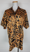 Vtg Victoria&#39;s Secrect Leopard Print Pajama Night Shirt Gold Label Oversized PS - £19.33 GBP
