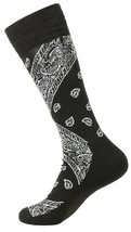 Men&#39;s Bandana Casual Crew Socks (Sock Size:9-13, Black) - £7.80 GBP+