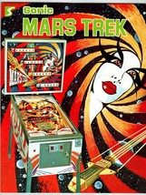 Mars Trek Pinball FLYER Original Unused Art Android Lady Alien Space Age... - £30.08 GBP