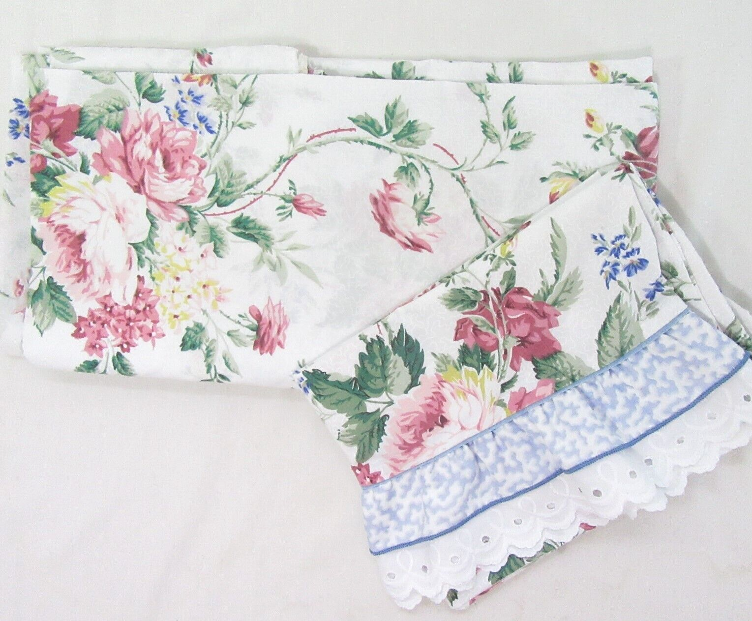 Waverly Belle Rive Floral Ruffled 2-PC Twin Fitted Sheet and Standard Pillowcase - $36.00