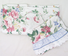 Waverly Belle Rive Floral Ruffled 2-PC Twin Fitted Sheet and Standard Pillowcase - £28.35 GBP