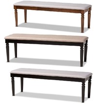 Dining / Entryway Piano Bench Gray or Tan Fabric Light Walnut or Dark Brown Wood - £133.46 GBP