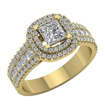 1.00 Carat Princess Cut Diamond Wedding Engagement Ring 14k Yellow Gold Finish - £69.83 GBP