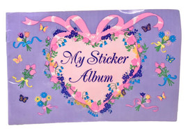 SandyLion Vintage 1980's Lavender Sticker Album Hearts Flowers Bows Butterflies - $29.95