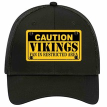 Caution Vikings Novelty Black Mesh License Plate Hat - £23.22 GBP