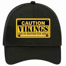 Caution Vikings Novelty Black Mesh License Plate Hat - £22.83 GBP