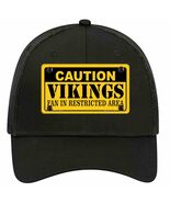 Caution Vikings Novelty Black Mesh License Plate Hat - €24,74 EUR