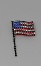 Bauer American Flag Rhinestones Brooch Lapel Pin - £31.23 GBP