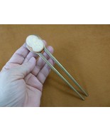 CXM4-1) MADONNA Mary Jesus orange + white oval CAMEO brass hair stick Ch... - $47.28 CAD