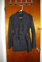 Authentic Jill Stuart Collection Oversized Black Belted Coat Size 0 - £307.58 GBP