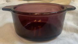 Visions Corning Cranberry Glass Two Handled  Dish Bowl 4 1/2 W X 2.5” Deep - $12.92