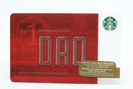 Starbucks Coffee 2015 Gift Card #1 Dad Father Thanks Awesome Red Zero Ba... - £8.48 GBP