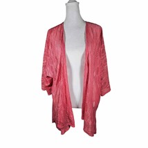 Lularoe Womens Coral Pink Lace Tunic Medium Cardigan Open Front - £9.17 GBP