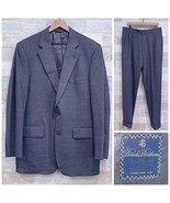 Brooks Brothers Stretch Flannel Wool Suit Gray Two Button Mens 42L 34x32... - $296.99